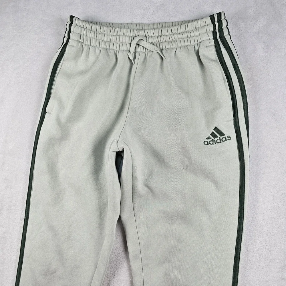Adidas French Terry Tapered 3-Stripes Pants Mens S HL2271 Light Green Joggers